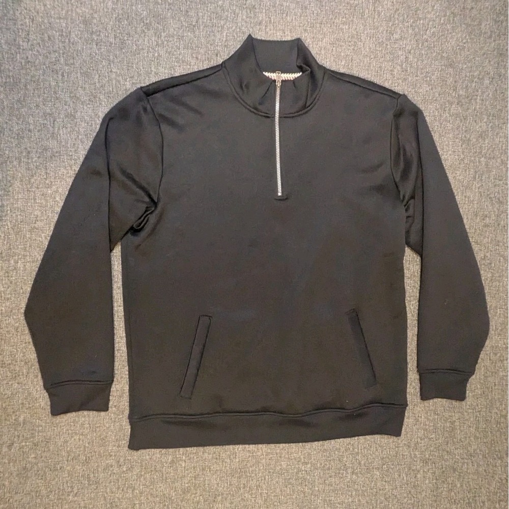 Original Weatherproof Vintage Sherpa Lined  1/4 Zip Jacket Men's XL Black Shirt